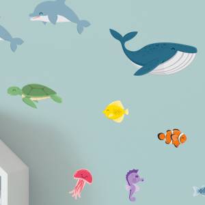 Adhesivo para paredes de animales del mar
