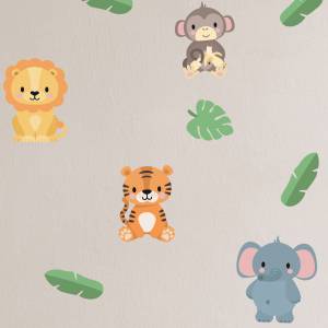 Adhesivo para paredes de animales de la jungla